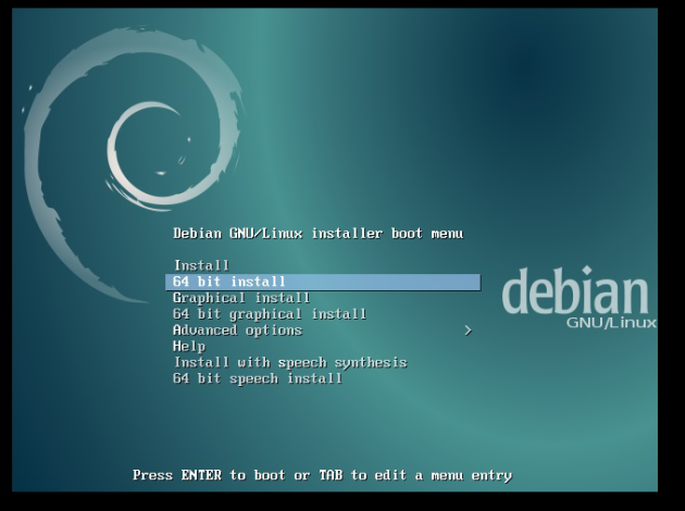 Tela de Instalação do Debian 8 Jessie